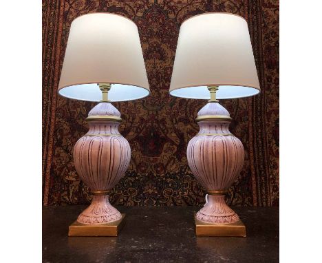 CASA PUPO TABLE LAMPS, a pair, circa 1960's Italian ceramic, signed to base, 48cm H. (2)