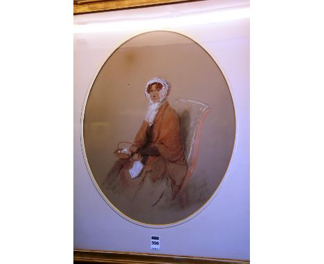 I Musgrave (mid 19th Century, Scottish)
'Self Portrait, Seated with Knitting'
Watercolour, signed lower left, 45 x 38cm

Foot