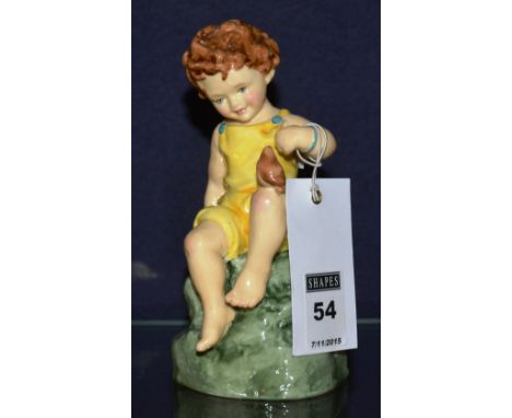 A Royal Worcester figure 'Friday's Child is Leaving and Giving', no.3523 printed to base, 16cm high