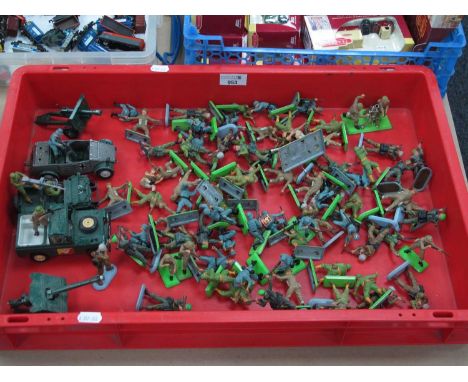 A Collection of Britains Diecast Model Miltary Vehicles and Britains Deetail Allied and German Military Figures, mainly of a 