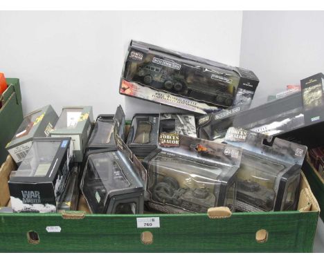 Fourteen Diecast and Plastic Model Military Vehicles by Amerang, Warmaster, Collection Armour. Forces of Valour series noted,