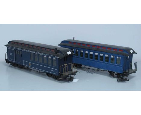 Two Outline American G Scale Coaches including Bachmann 'New York, Philadelphia, Baltimore &amp; Washington' U.S. Mail Car, p