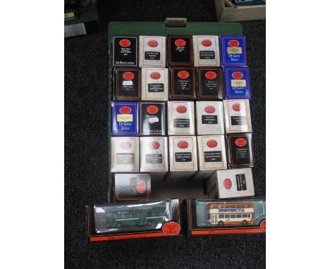 Twenty Four 1:76th Scale Diecast Model Buses by EFE, boxed.
