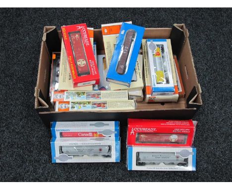 Twenty HO Gauge Outline American Rolling Stock Items by Con-Cor, Bachmann and other, boxed.