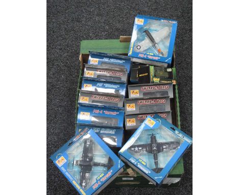 Sixteen Boxed Plastic Miltary Model Aircraft and Armoured Vehicles by Easy Model.