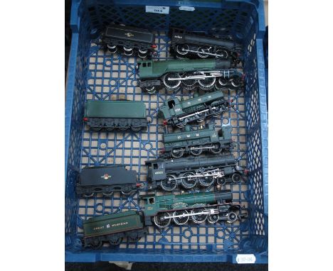 Six OO Gauge Outline Steam Locomotives (Four with Tenders) by Bachmann, Hornby, all untested, playworn.
