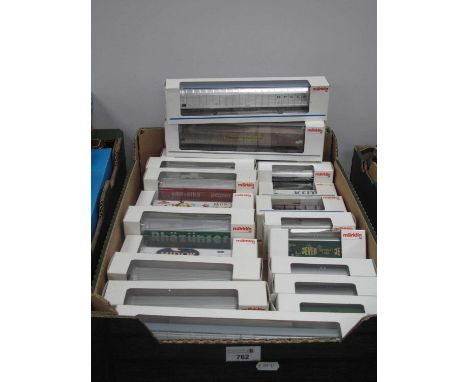 Nineteen HO Gauge Outline Continental Rolling Stock Items by Marklin, boxed.