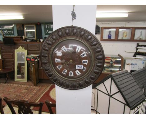Carved oak wall clock