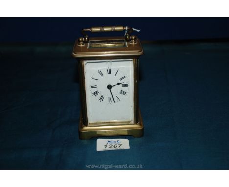 A brass Carriage Clock