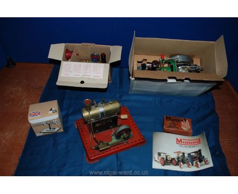 A Mamod steam roller, polishing machine, steam engine SP1, etc