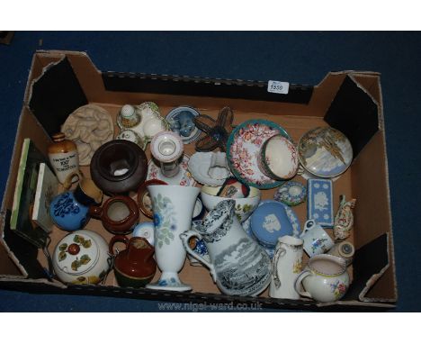 A quantity of china to include three pieces of blue Wedgwood, a Wedgwood 'Clementine' vase, Wade starfish trinket dish, a Roy