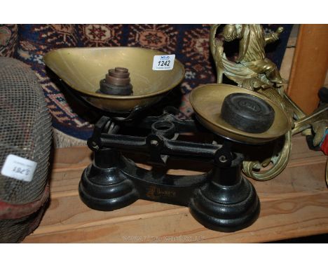 A set of Librasco weighing scales and weights 