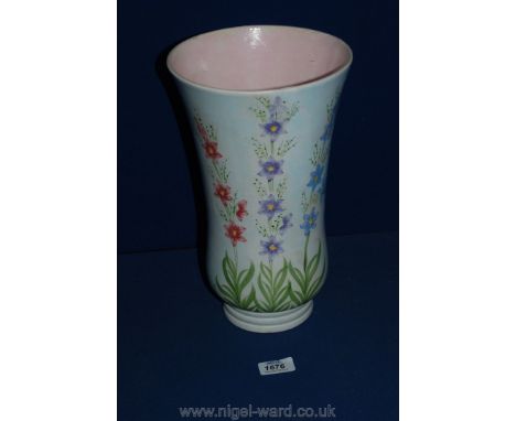 A large Radford hand painted vase decorated with small coloured flowers