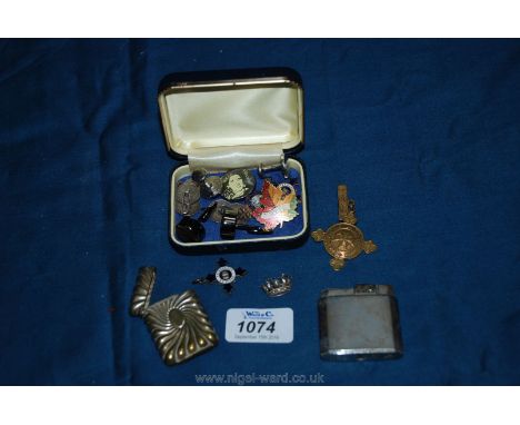 Miscellaneous enamel badges, cufflinks, etc