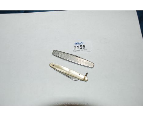 Two penknives one with mother of pearl handle