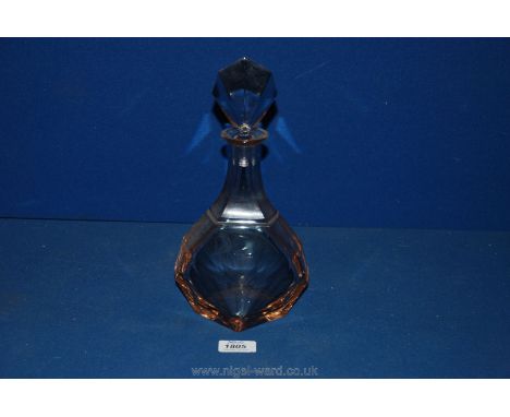 An Art Deco smoked glass Decanter