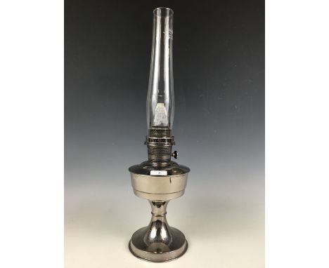 An Aladdin electroplate oil lamp
