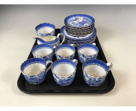A Spode blue-and-white tea set