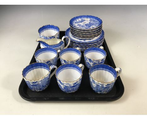 A Spode blue-and-white tea set