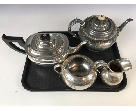 A George Hadfield & Co of Liverpool 1896 agricultural presentation engraved electroplate teapot, together with a Viners teapo