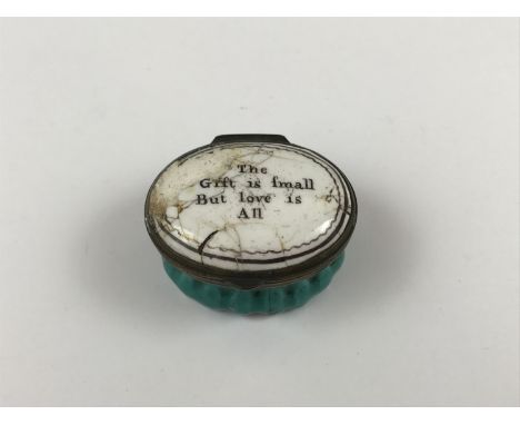 A Georgian Bilston-type enamel patch box (a/f)