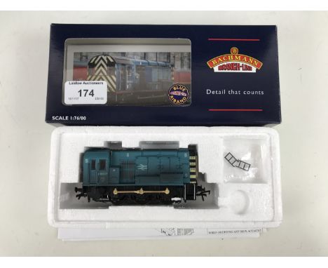 A boxed Bachmann model railway locomotive class 08 weathered club loco 32-102Z