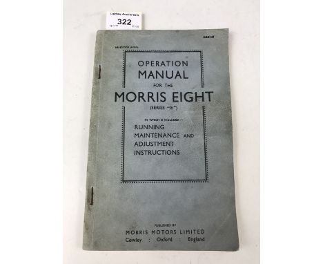 A vintage operations manual for the Morris Eight Series E