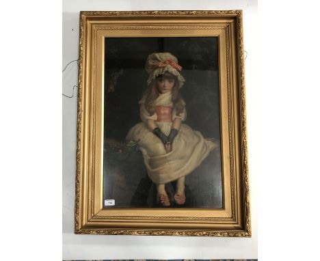 A late Victorian / Edwardian Pears lithograph after John Everett Millais, Cherry Ripe, in period gilt frame under glass, 87 x
