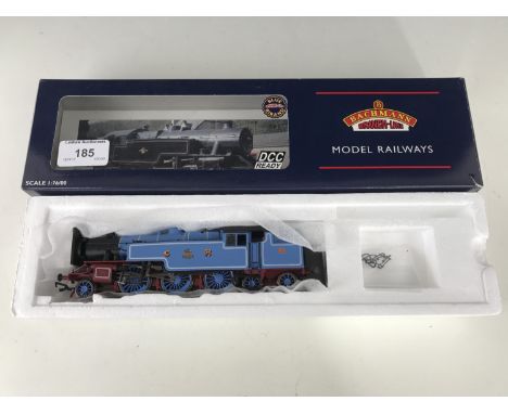 A boxed Bachmann model railway Fairburn tank locomotive with Caledonian railway livery 32-875K