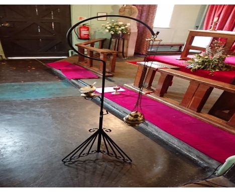Wrought iron chapel lamp stand
