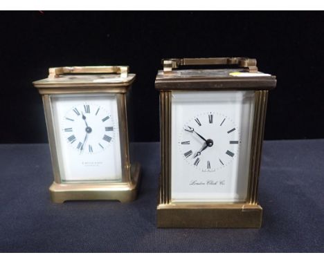 A LONDON  CLOCK Co CARRIAGE CLOCK (running, with key), and another E.Boyce and Son, Exmouth (running, no key) (2)