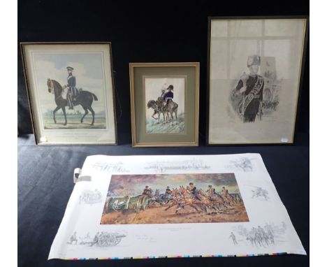 WATERCOLOUR: MILITARY INTEREST DATED 1911 two military prints, The Royal Artillery Band at Woolwich, framed and glazed; the o