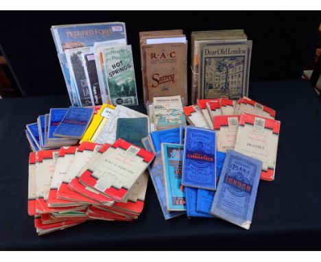A COLLECTION OF MAPS AND GUIDES including RAC road maps 1930s, Homeland Association guides, Bartholomews Maps 1920s, 1 inch O