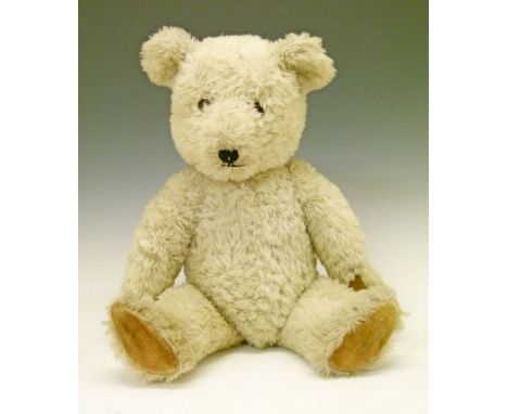 Chiltern white long haired teddy bear, 52cm high  Condition: Some minor wear - **General condition consistent with age