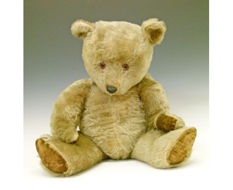 Large Chiltern gold mohair teddy bear, 59cm high  Condition: Some minor wear - **General condition consistent with age