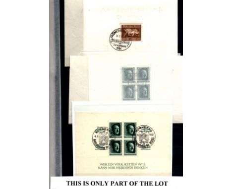  Germany:3rd Reich/WW2 1936-1949 collection on various stocksheets ,we note 1936/37 3rd Reich min sheets1936 Brown Ribbon of 