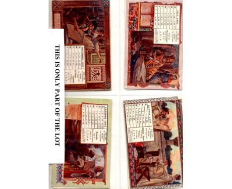  Oliver ( Olivetti) Typewriter chrome-litho advertising cards with the months 1904 and pictures of writing through the ages12
