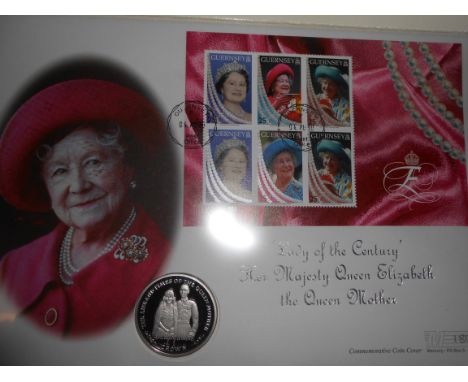 Queen Mother, Memorium and others, 15 all coin cvr FDCs commonwealth in 2 albums