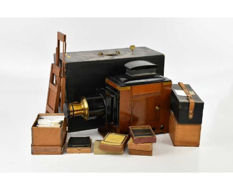 A magic lantern and slides relating to Yosemite valley, California, New Mexico, India, Egypt, France, Norway, architecture, e