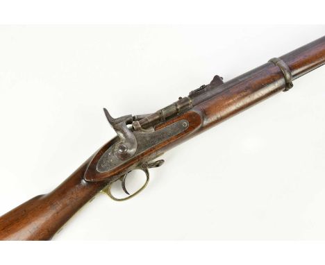 A Snider action percussion cap converted Tower 1868 pattern .577 three-band musket, with 36" barrel, the lock stamped with VR