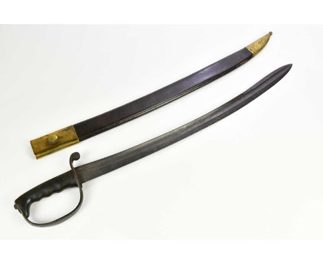 A 19th century naval cutlass, the 61cm blade with etched floral detailing and named for ‘Wm Sedgley’, brass guard and grip, w