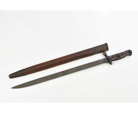 A WWI 1913 pattern British bayonet with scabbard. 