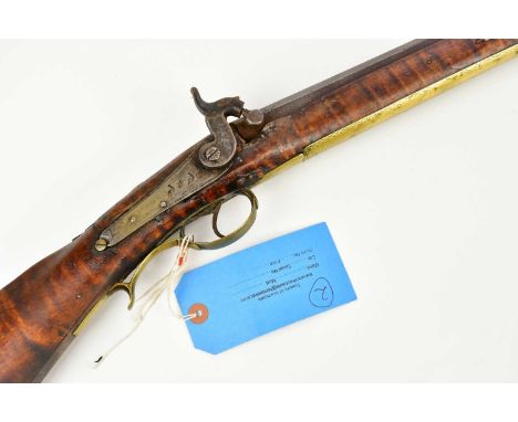 H. T. COOPER, NEW YORK; a 19th century 50 bore fully stocked 'Plains Rifle' smoothbore musket converted from flintlock, with 