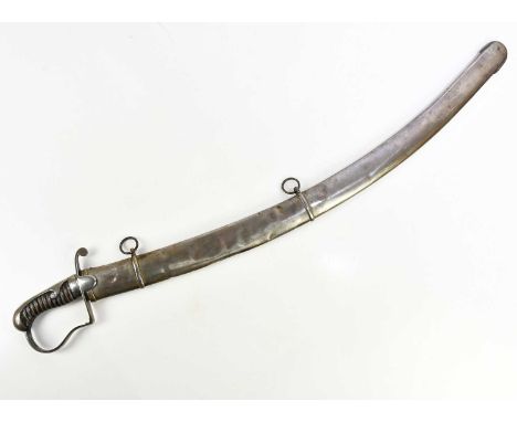 A 1796 pattern light cavalry officer's sword, engraved 'J.J. Runkel, Solingen', with gilt etched GR cypher and blued half len