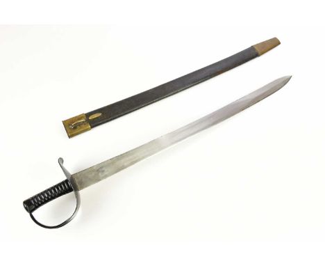 HM SLOOPS; a 19th century naval cutlass, the 78.5cm blade named for Mole of Birmingham and ‘WD’ below a military arrow, the b