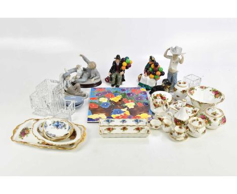 A collection of ceramics including Royal Doulton figures 'The Balloon Seller', HN1954 and 'The Old Balloon Seller', HN1315, t