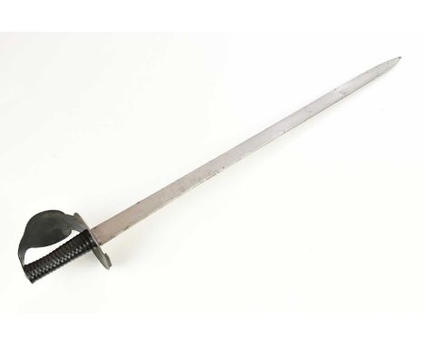 A 1804 pattern naval cutlass, the 73cm blade with crowned ‘GR’ cypher, the blade back named ‘Mdley’, the guard stamped with a