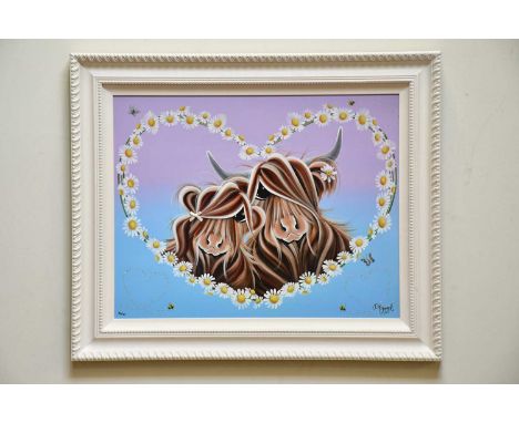 † JENNIFER HOGWOOD; a signed limited edition print, 'Daisy Chain', numbered 36/125, signed lower right, 55 x 70cm, framed.