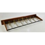 A mid century coat/hat rack, width 85cm.