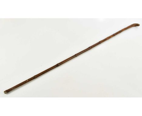 A 19th century bamboo shafted sword stick, overall length 91cm.